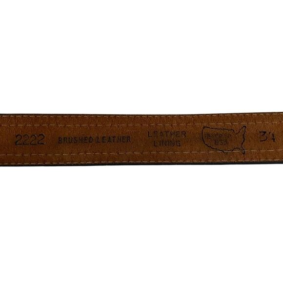 Vintage Western Brushed Leather And Textile Belt Gray Size 34 - Picture 8 of 9